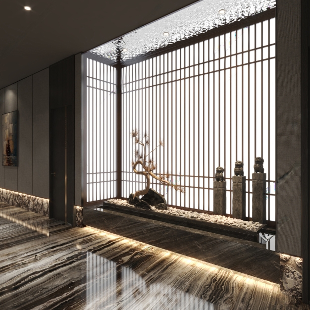 新中式足浴会所过道3D模型