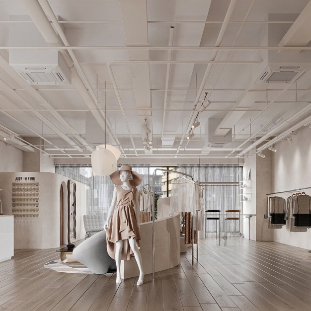 侘寂服装鞋店3D模型