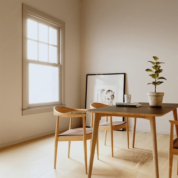 现代原木色餐厅3D模型