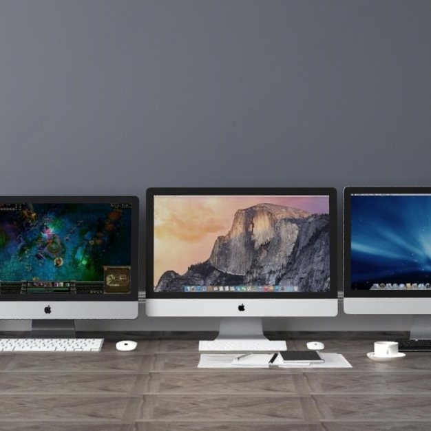 苹果电脑3D模型