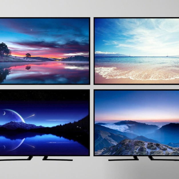 现代液晶电视机显示器组合3D模型
