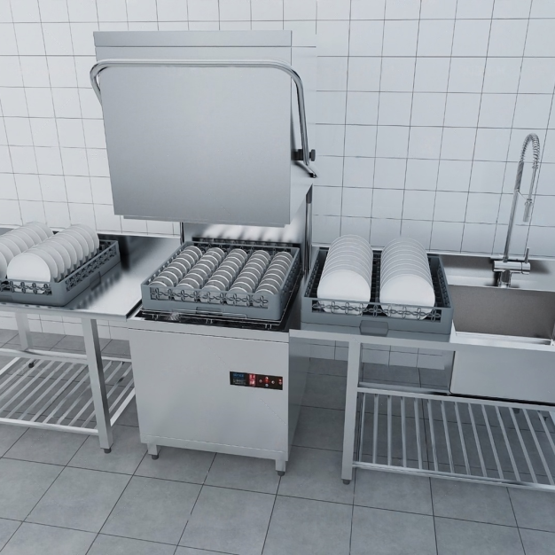 餐厅后厨洗碗机3D模型