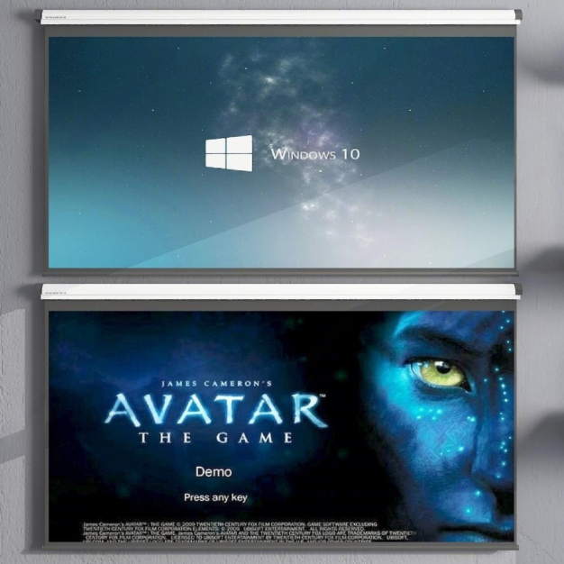 现代投影仪幕布组合3D模型