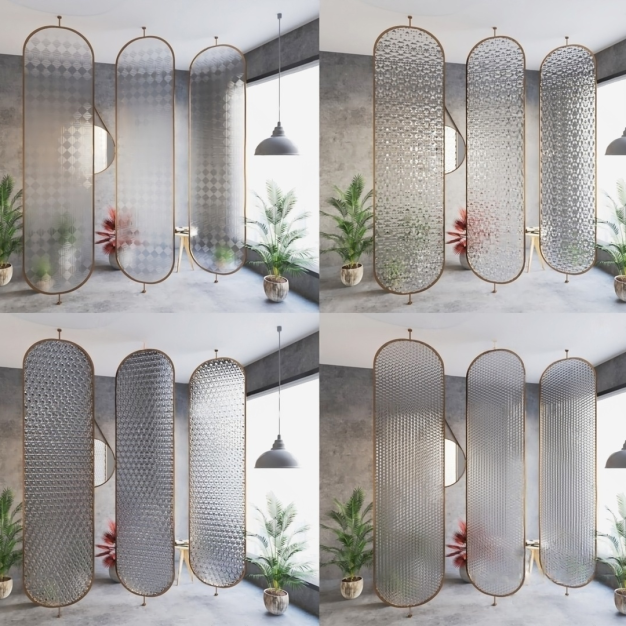 现代玻璃屏风隔断3D模型