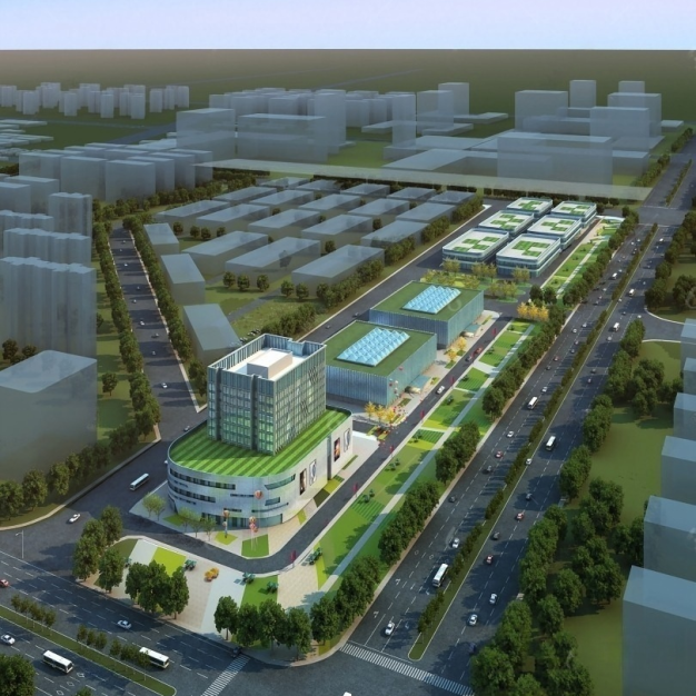 购物中心建筑鸟瞰3D模型
