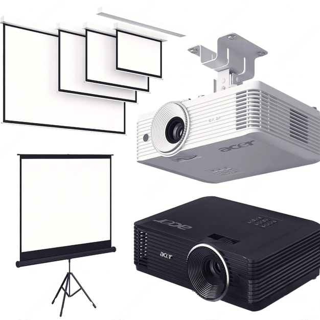 现代投影机投影幕组合3D模型