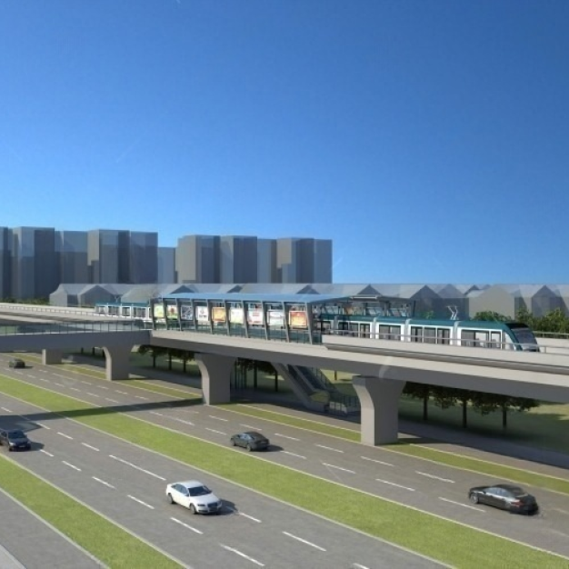 城市轻轨 道路3D模型