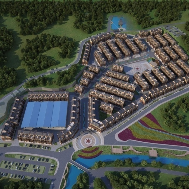 小区住宅鸟瞰3D模型
