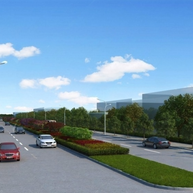 城市道路 绿化带3D模型