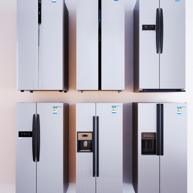 现代冰箱组合3D模型