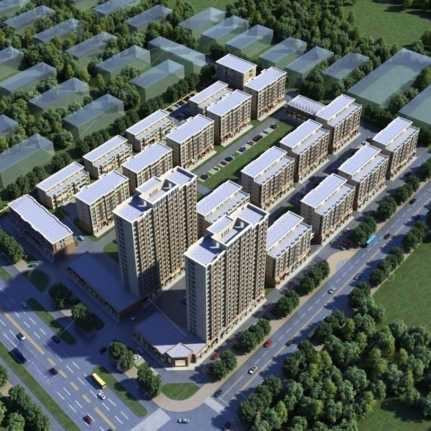建筑鸟瞰3D模型