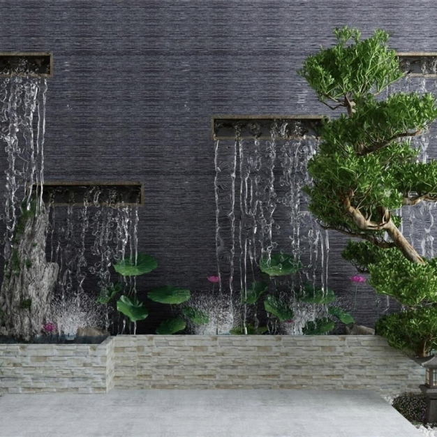 喷泉 水景 水池3D模型
