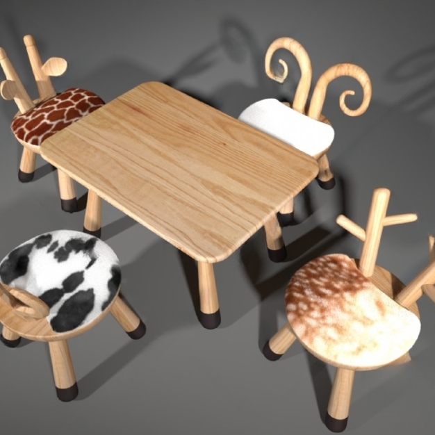 儿童桌椅3D模型