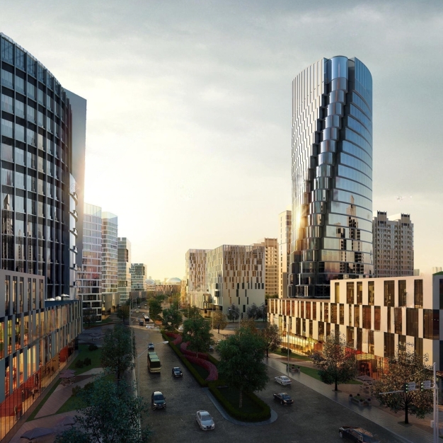 现代街道建筑3D模型