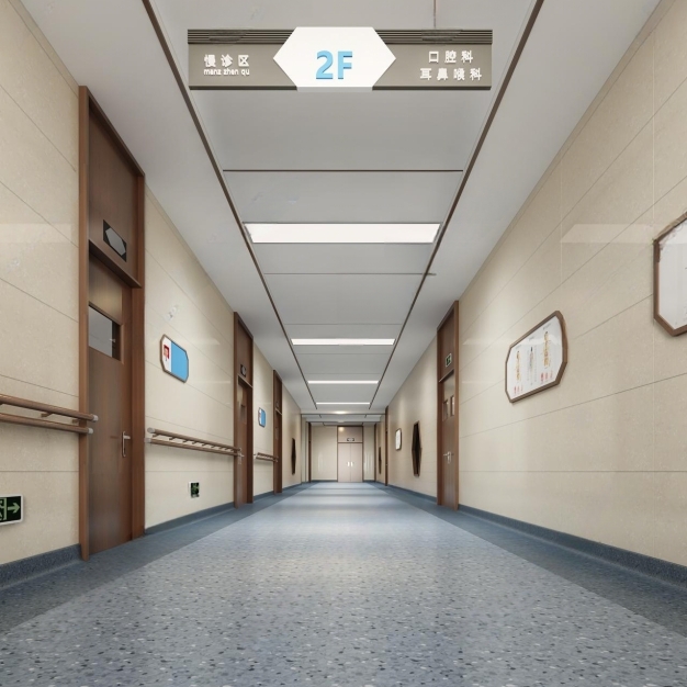 现代医院过道3D模型