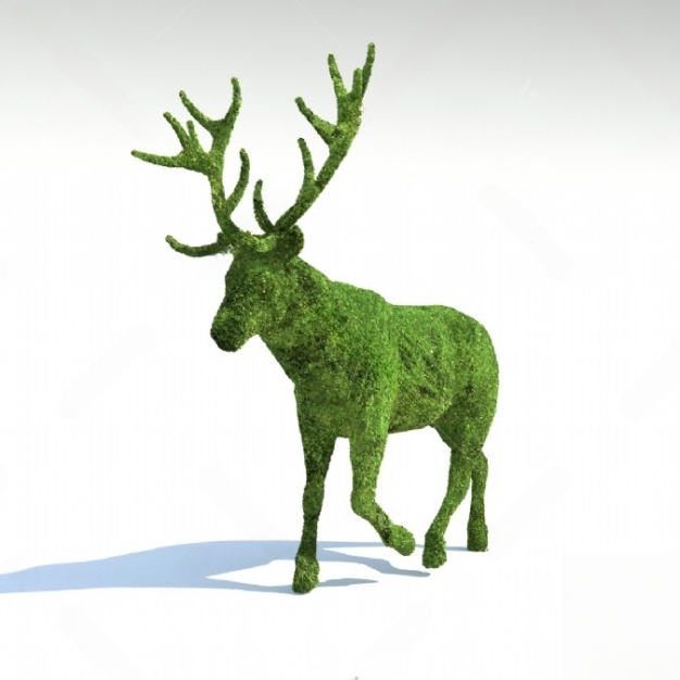 植物雕塑鹿园艺小品3D模型
