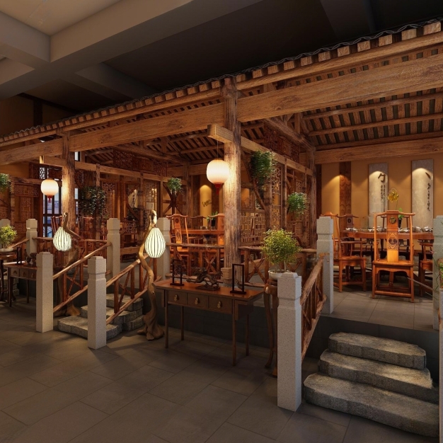 中式餐厅3D模型