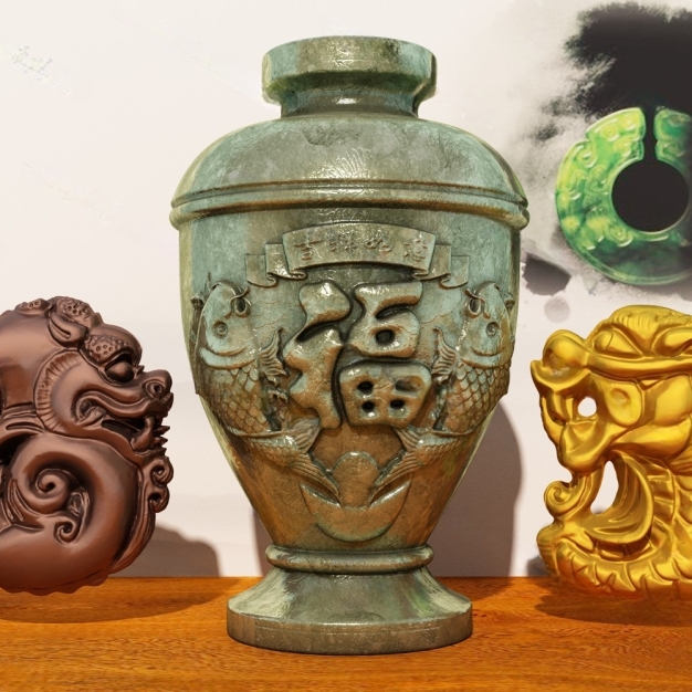 中式雕塑摆件3D模型