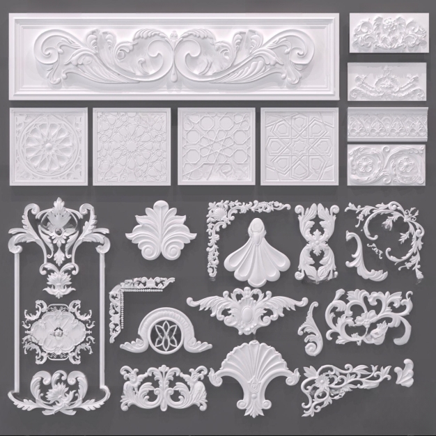 简欧雕花3D模型