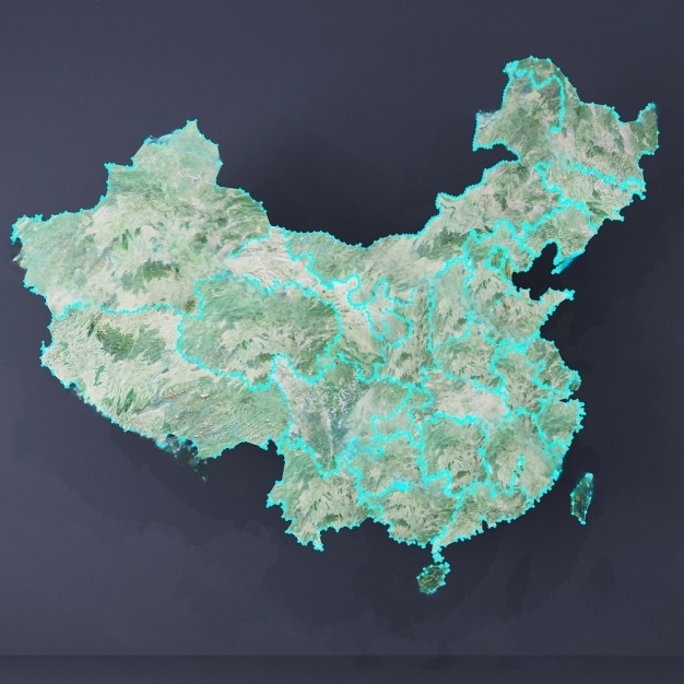 中国地图墙饰3D模型