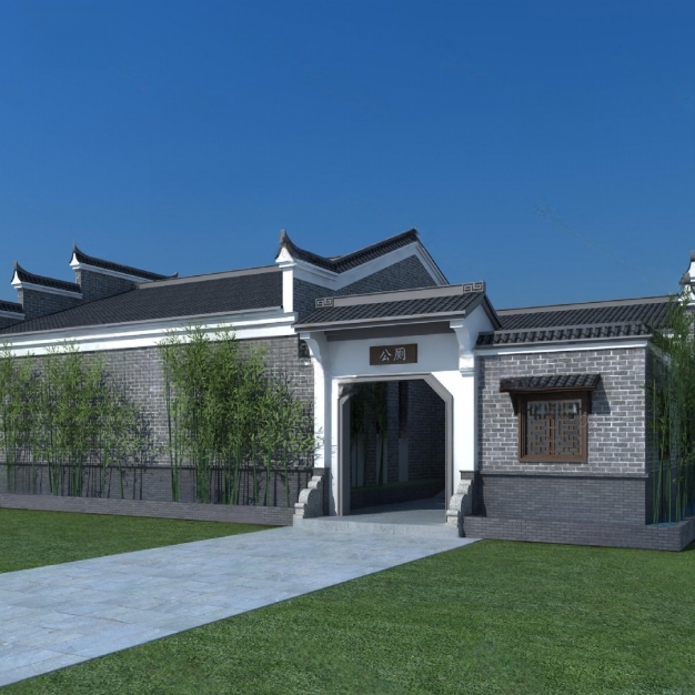 新中式公共厕所3D模型