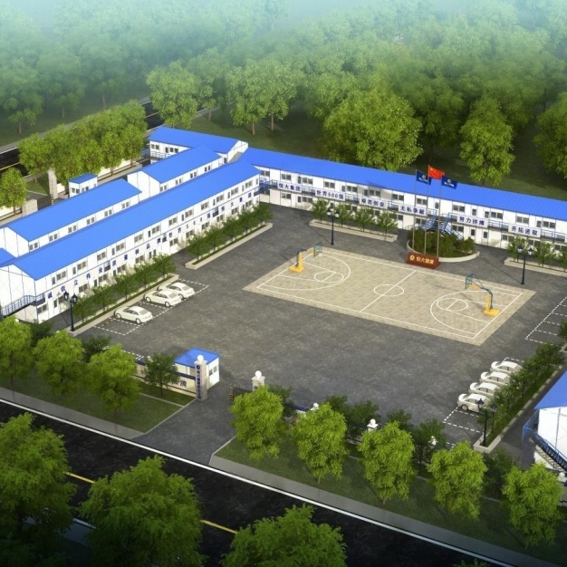 工地彩钢板房集中办公区3D模型