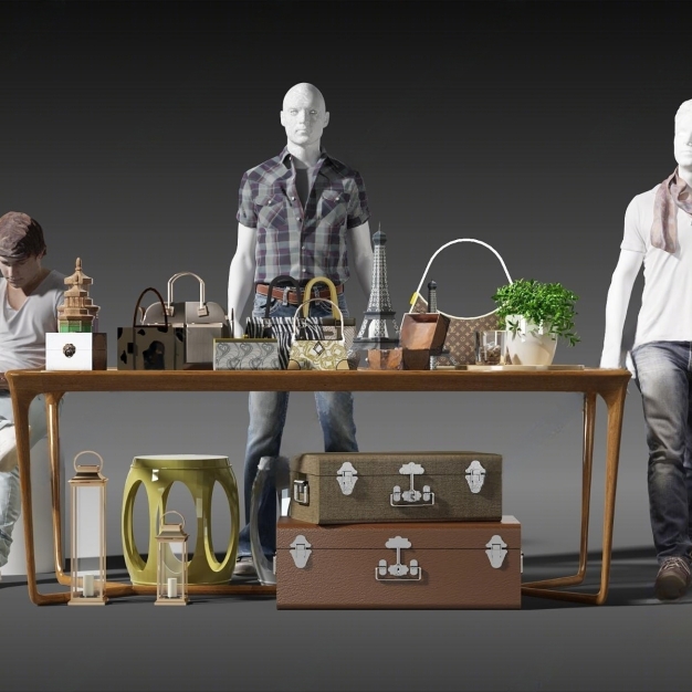 服装模特 包包展架3D模型