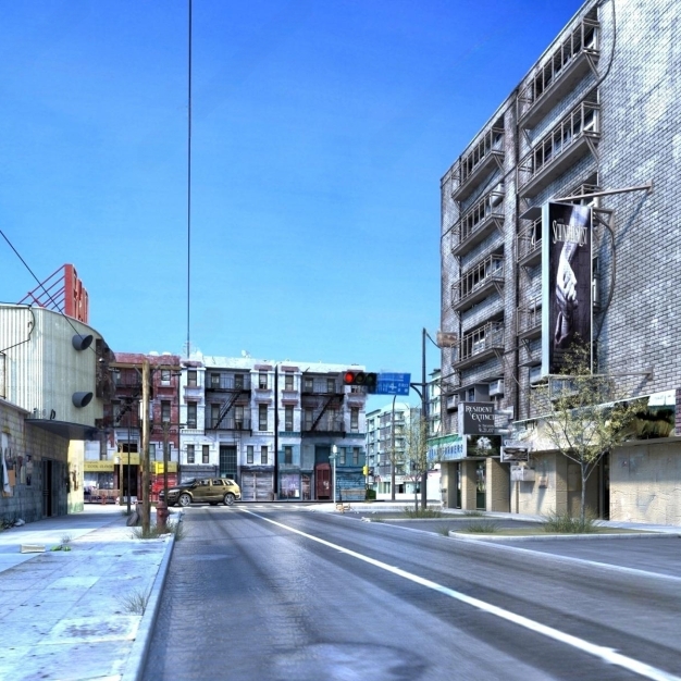 街道 路面 旧建筑3D模型