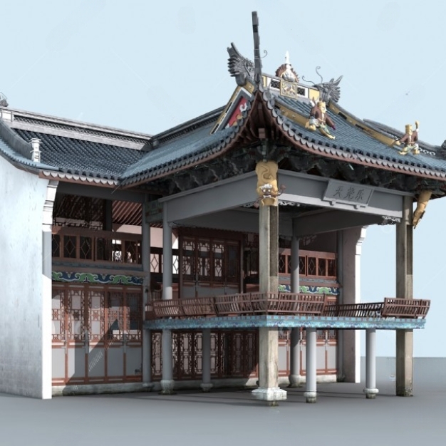 中式古建戏台3D模型