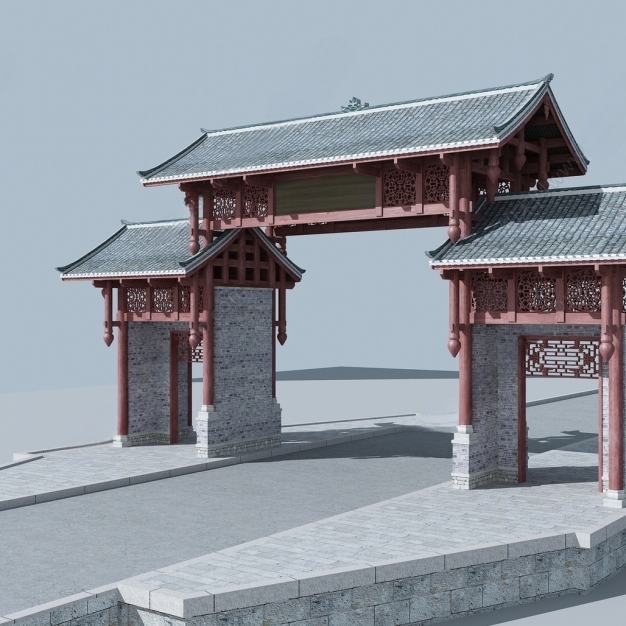 中式牌坊 牌楼3D模型
