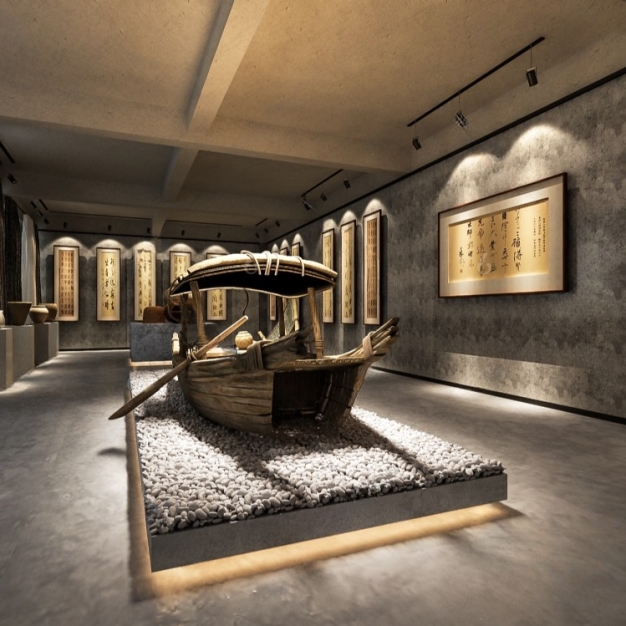 新中式书画展厅3D模型