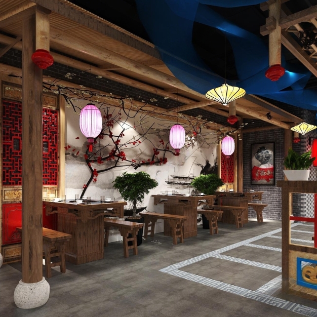 新中式餐厅3D模型