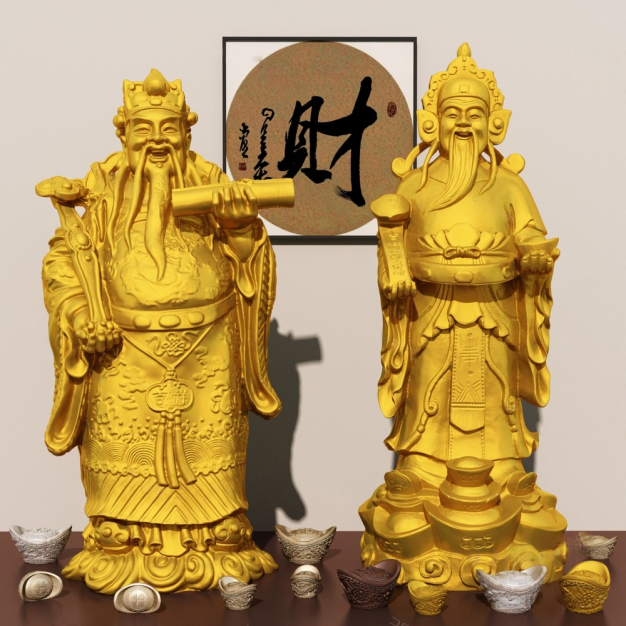 财神雕塑3D模型