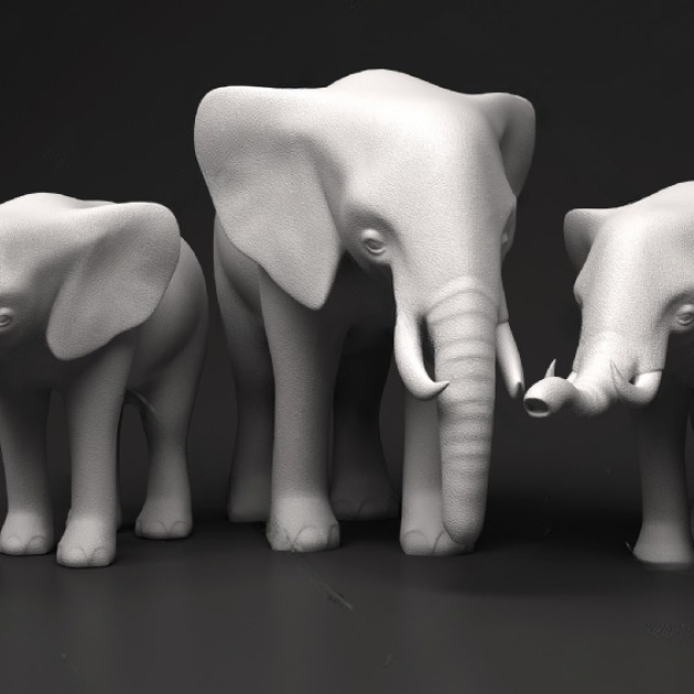 大象雕塑3D模型