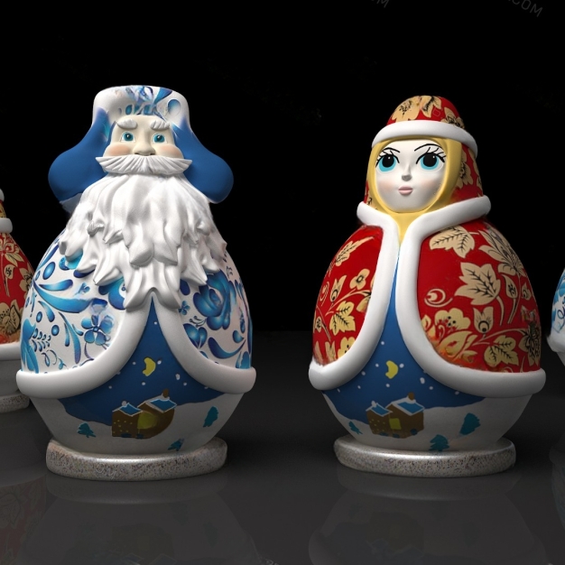 瓷娃娃摆件3D模型