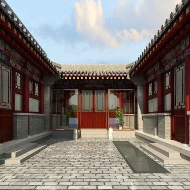中式四合院3D模型