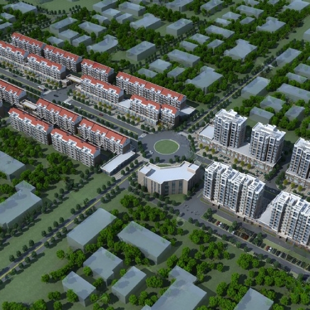 住宅建筑鸟瞰规划3D模型