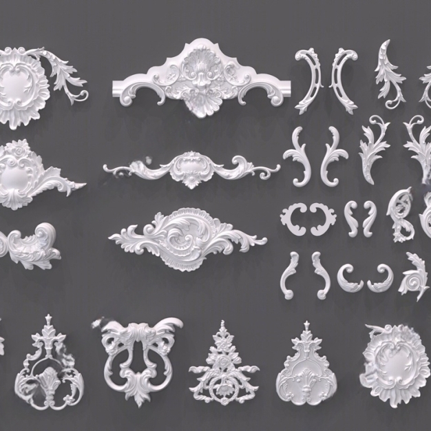 简欧石膏雕花3D模型
