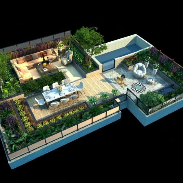 露台 阳台花园3D模型