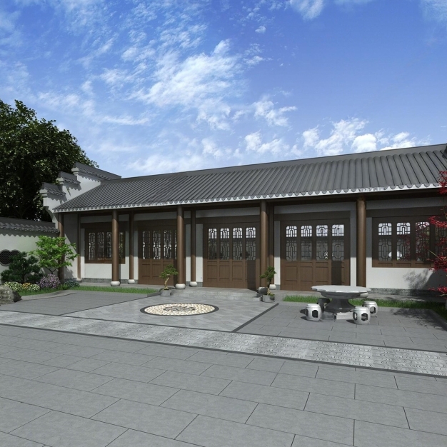 新中式庭院3D模型
