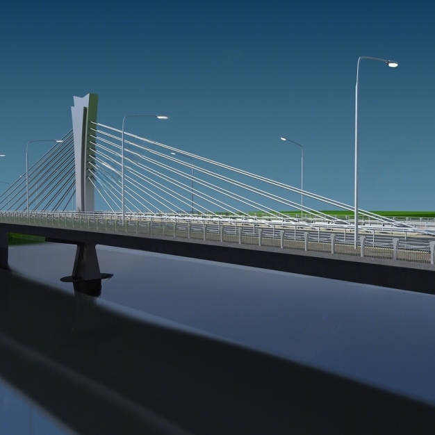 桥梁 大桥 斜拉桥3D模型
