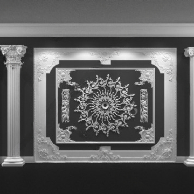 欧式罗马柱 雕花3D模型