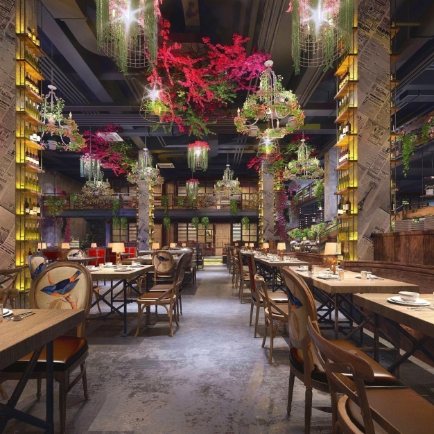 工业风餐厅3D模型
