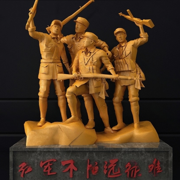 党建 红军雕塑3D模型
