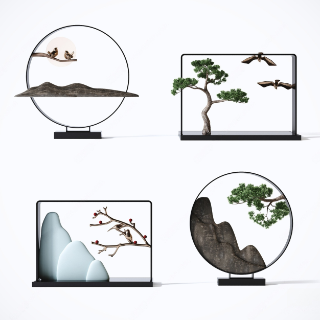 新中式饰品摆件3D模型