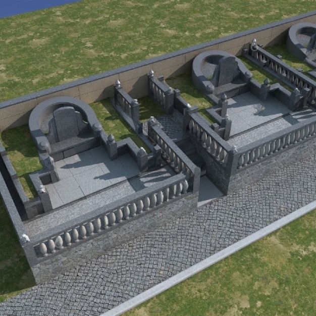 公墓 墓地3D模型