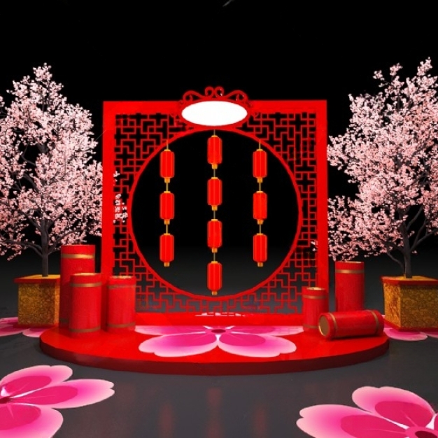 新中式美陈3D模型