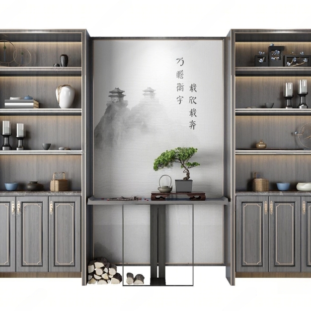 新中式装饰柜3D模型