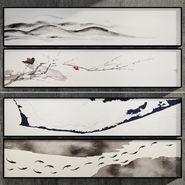 新中式装饰画3D模型