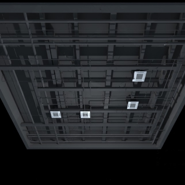 工业风吊顶管道3D模型